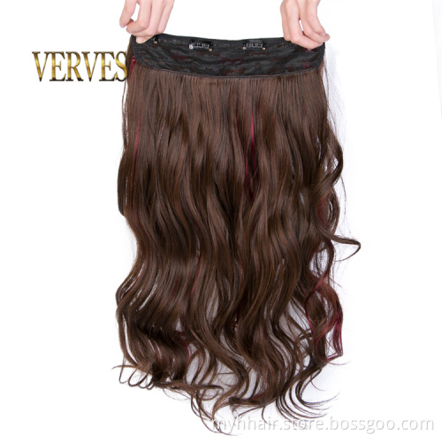 High Temperature Synthetic Hairpiece Clip In Hair Extensions Body Wave Hair Corn Wavy Long easy wear Synthetic Hair